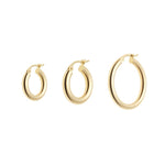 Load image into Gallery viewer, Lightweight Gold Round Hoop Earrings 14ct gold - 25mm
