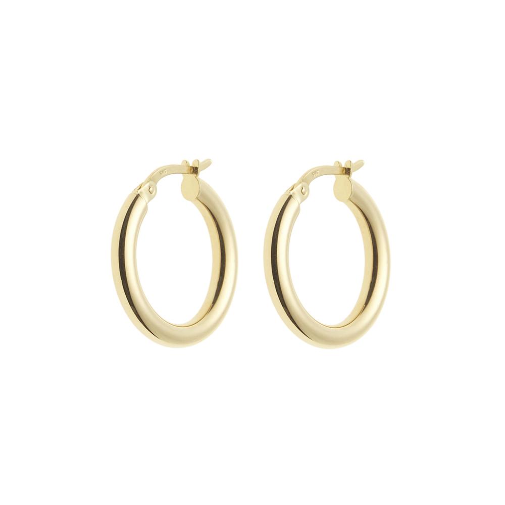 Lightweight Gold Round Hoop Earrings 14ct gold - 20mm