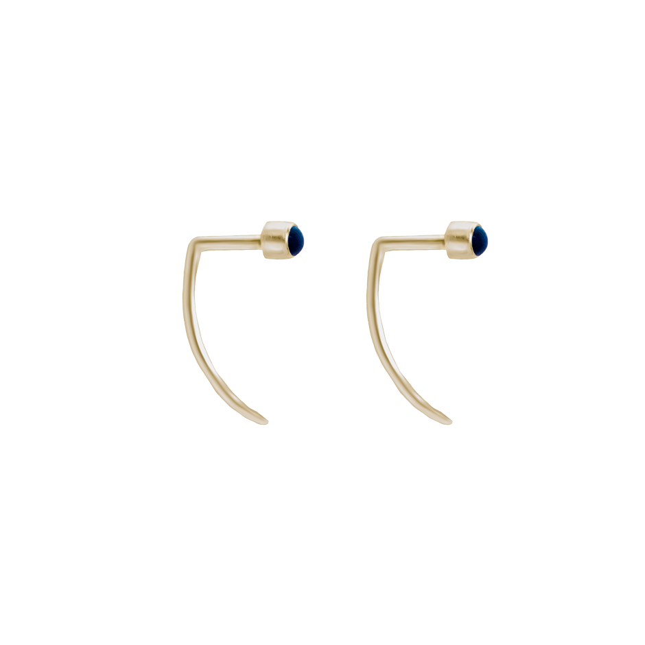 Fireflies Earrings: Lapis 14ct gold