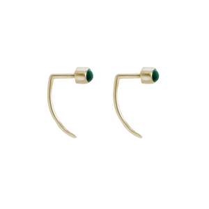 Fireflies Earrings: Malachite 14ct gold