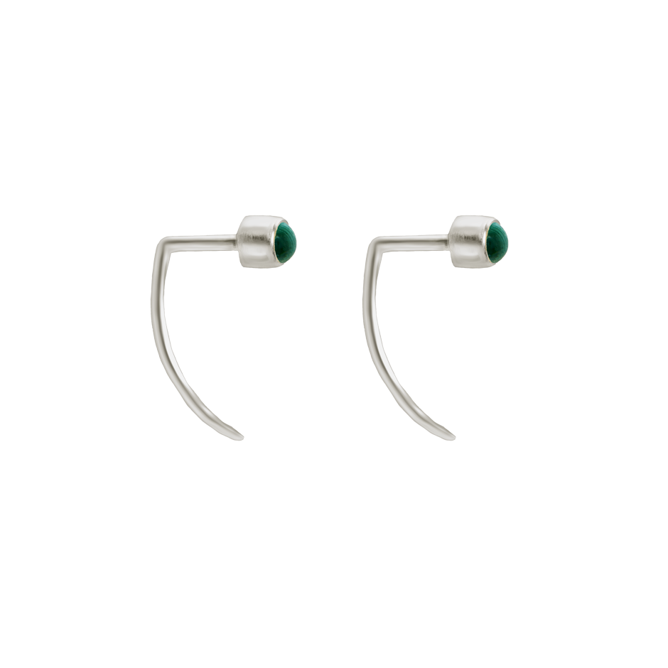 Fireflies Earrings: Malachite sterling silver