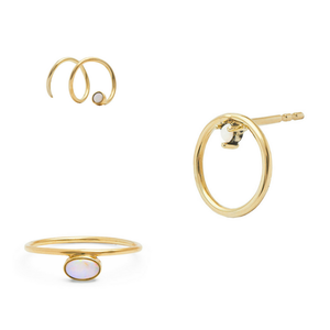 Fireflies Earrings: Opal 14ct gold