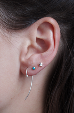 Load image into Gallery viewer, Fireflies Earrings: Turquoise sterling silver
